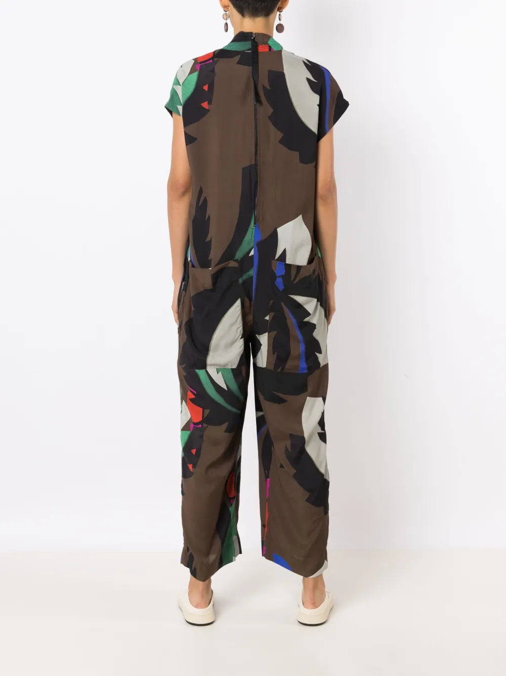 Osklen Bahia Jumpsuit Mit Palmen-print In Brown