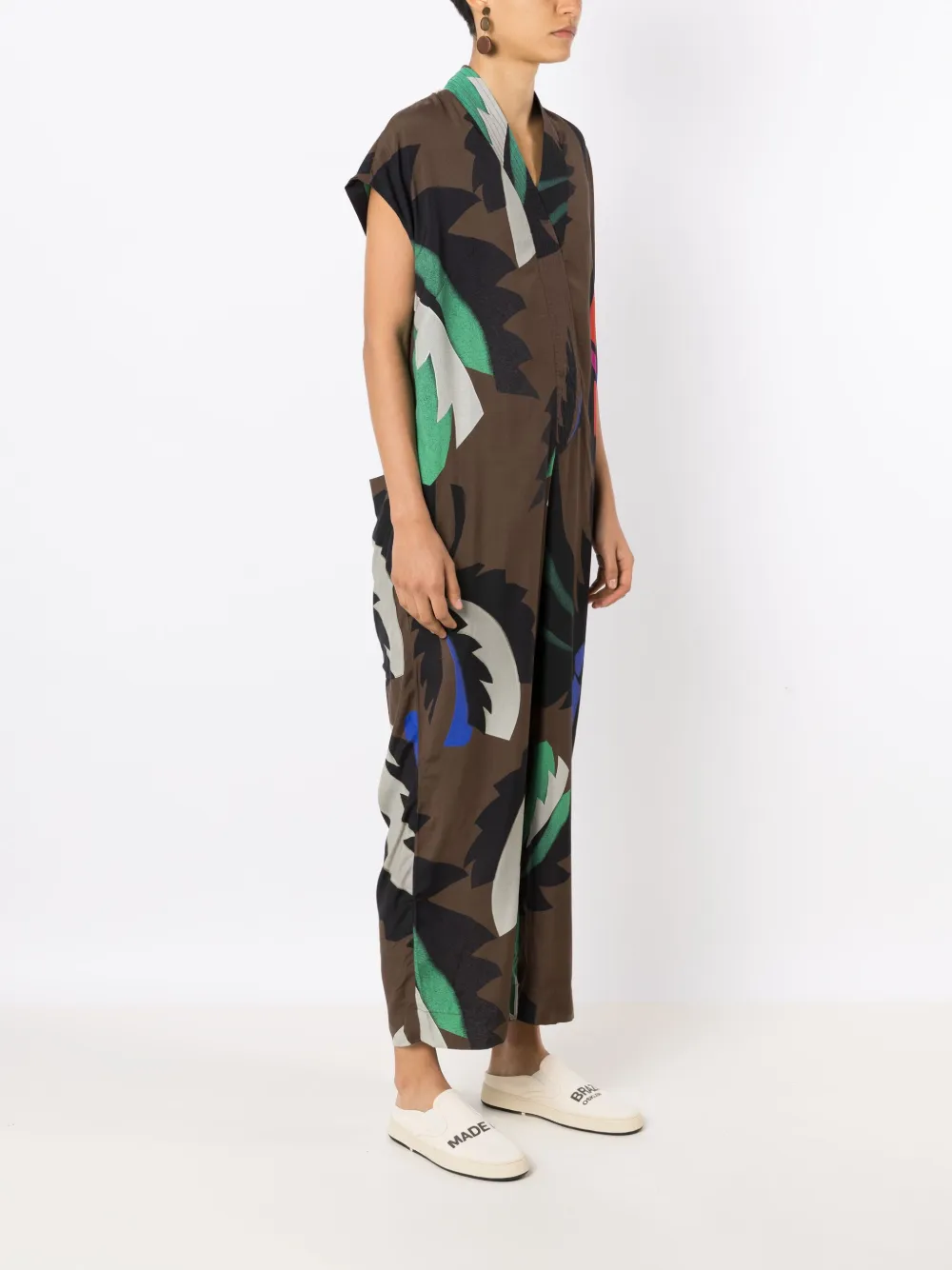 Osklen Bahia Jumpsuit Mit Palmen-print In Brown