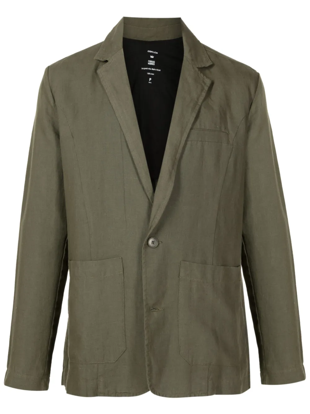 Osklen Blazer de linho com abotoamento simples | Verde | Image 1