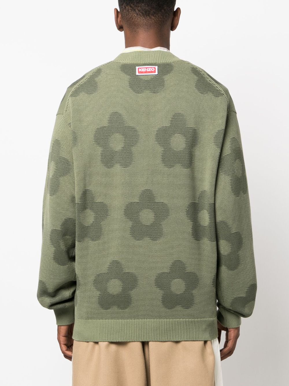 Shop Kenzo Flower Spot Cotton Sweatshirt In Grey