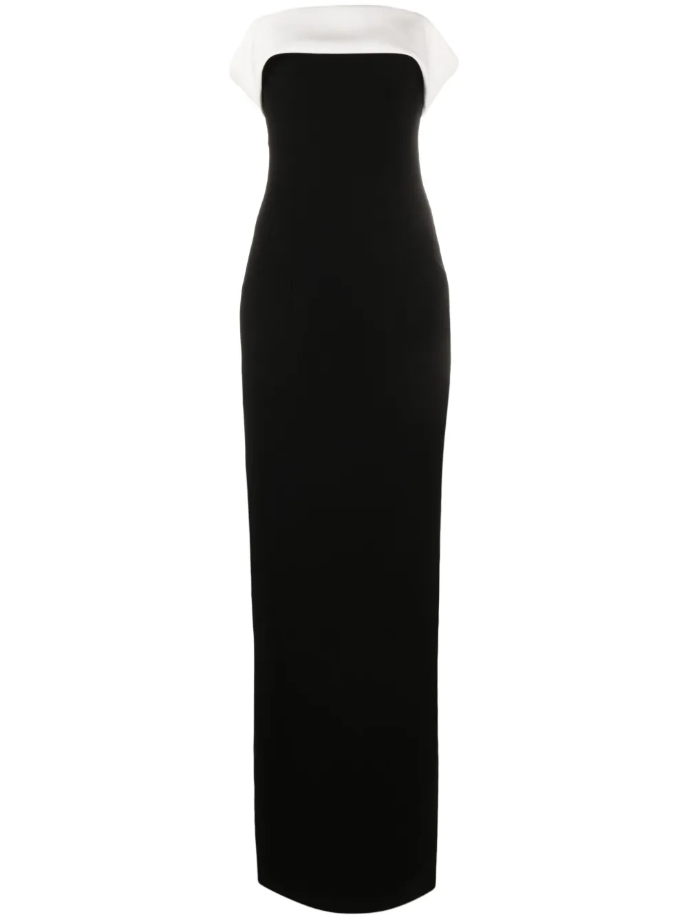 Monot Colour-block Off-shoulder Maxi Dress In Schwarz
