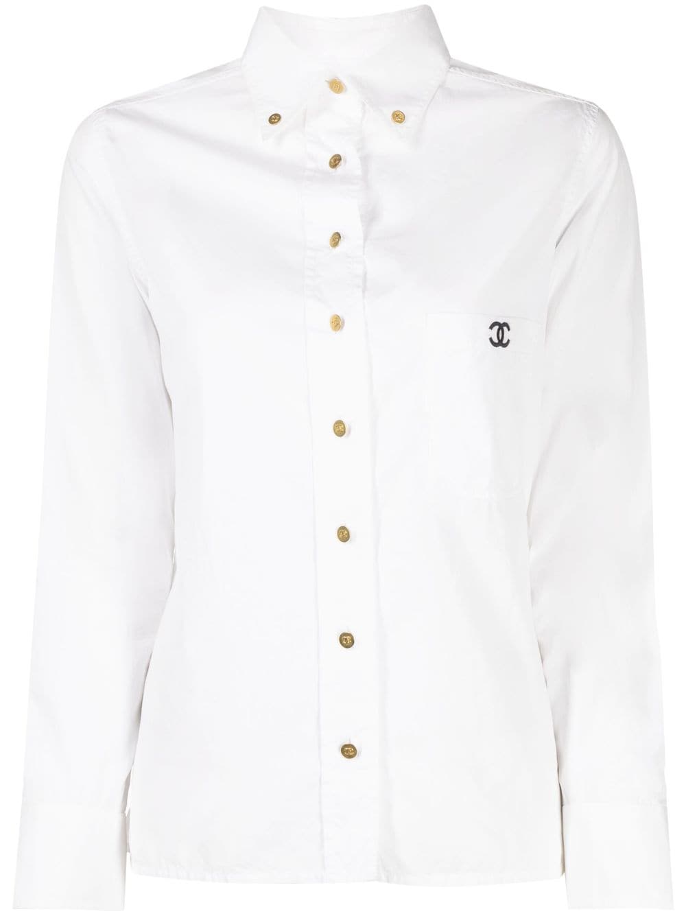 CHANEL Pre-Owned 1990-2000s CC button-down Shirt - Farfetch