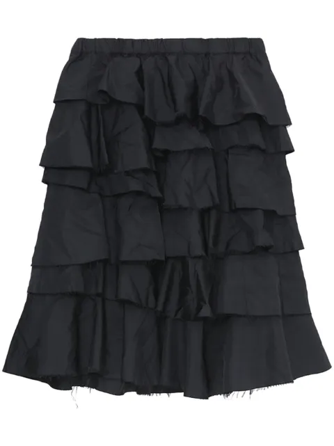Black Comme Des Garçons tiered high-waisted midi skirt