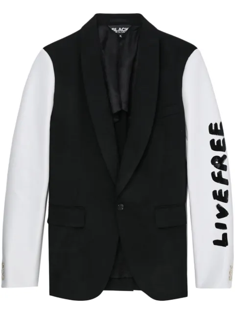 Black Comme Des Garçons colour-block single-breasted blazer