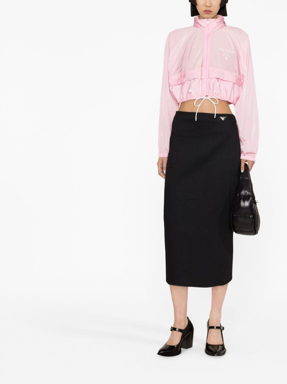 Prada Re-Nylon cropped jacket - Roze