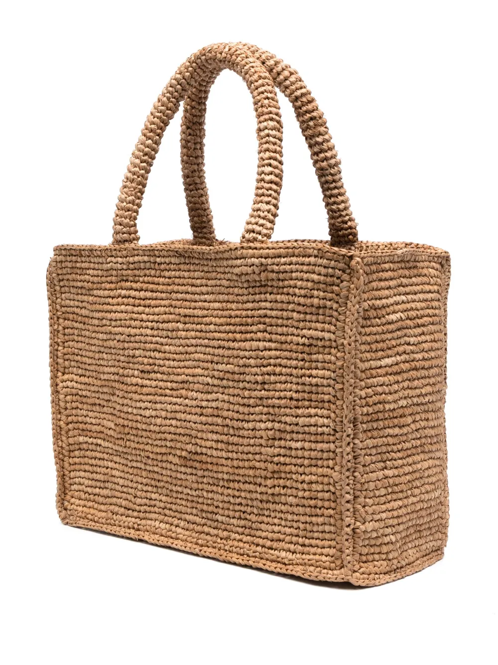 Shop Manebi Interwoven Raffia Tote Bag In Neutrals