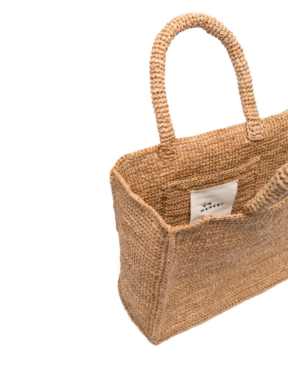 Shop Manebi Interwoven Raffia Tote Bag In Neutrals