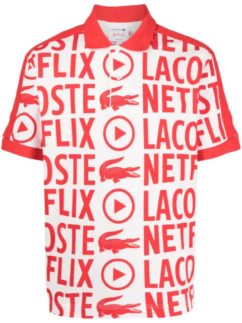 Lacoste - x Netflix logo-print polo shirt