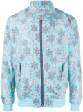 Kiton graphic-print bomber jacket - Blue