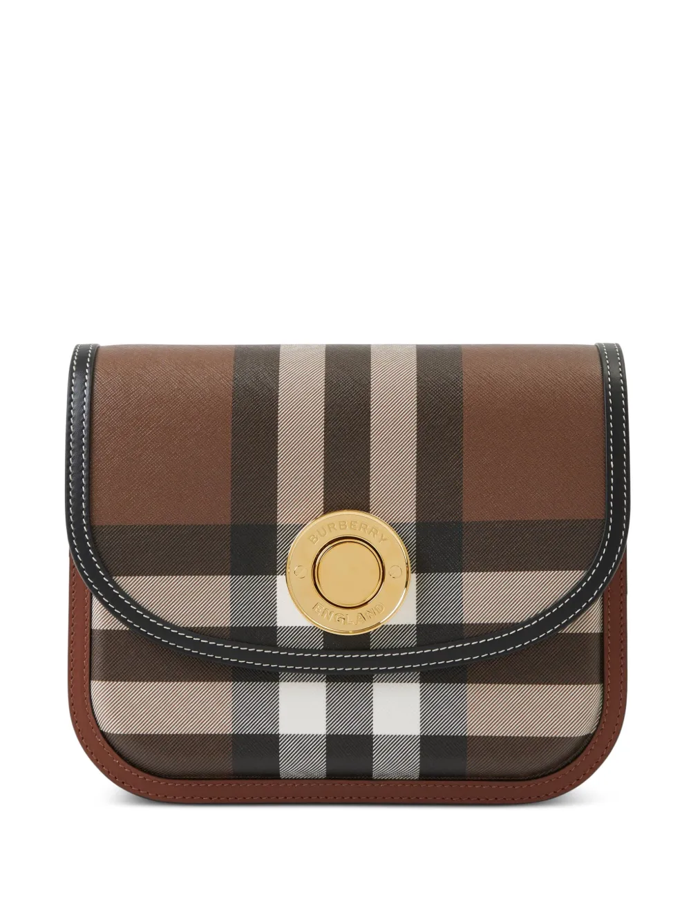 Burberry Check And Leather Medium Elizabeth Bag In Brown