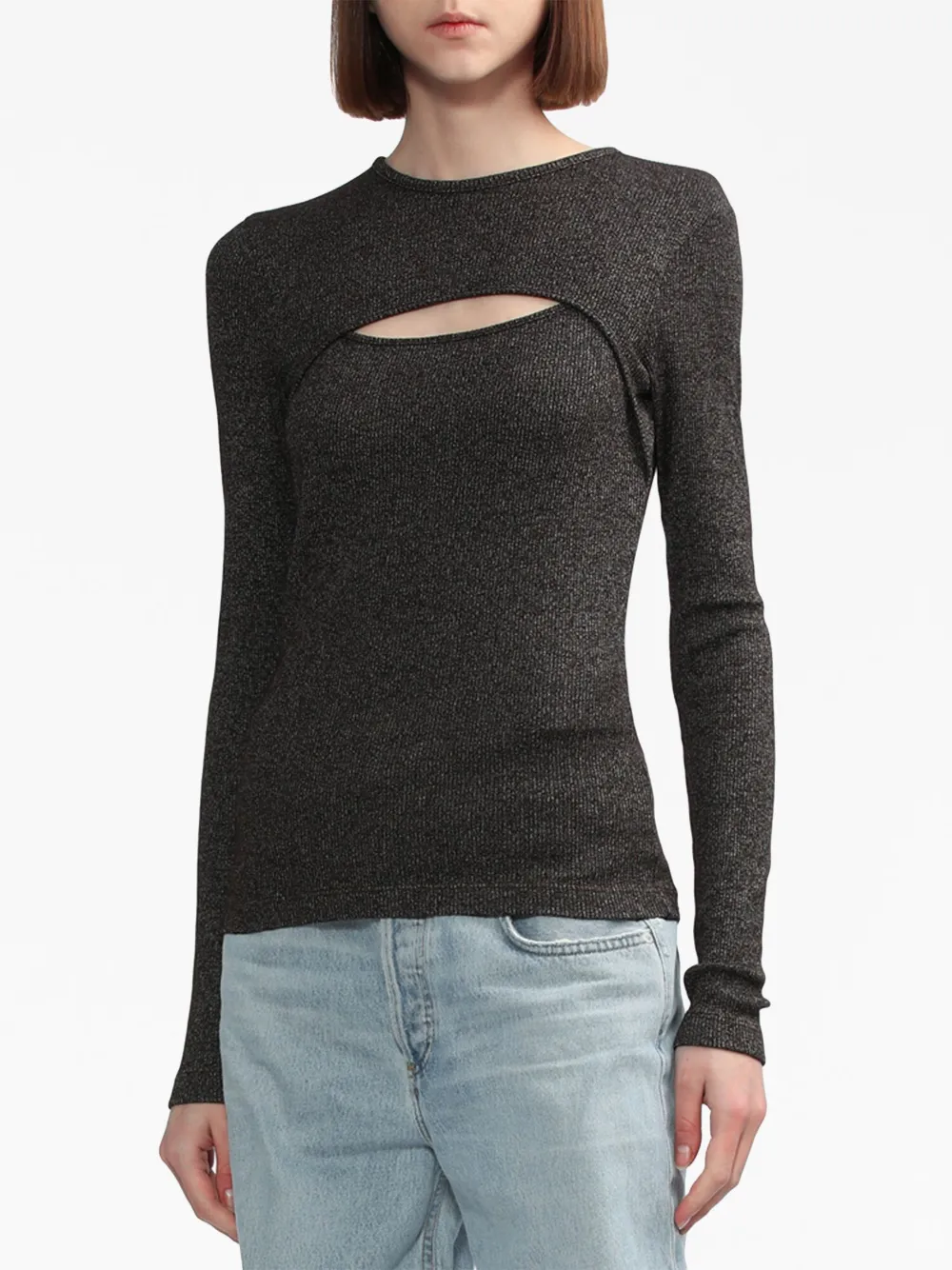 AGOLDE cutout Detailing Ribbed Top Farfetch