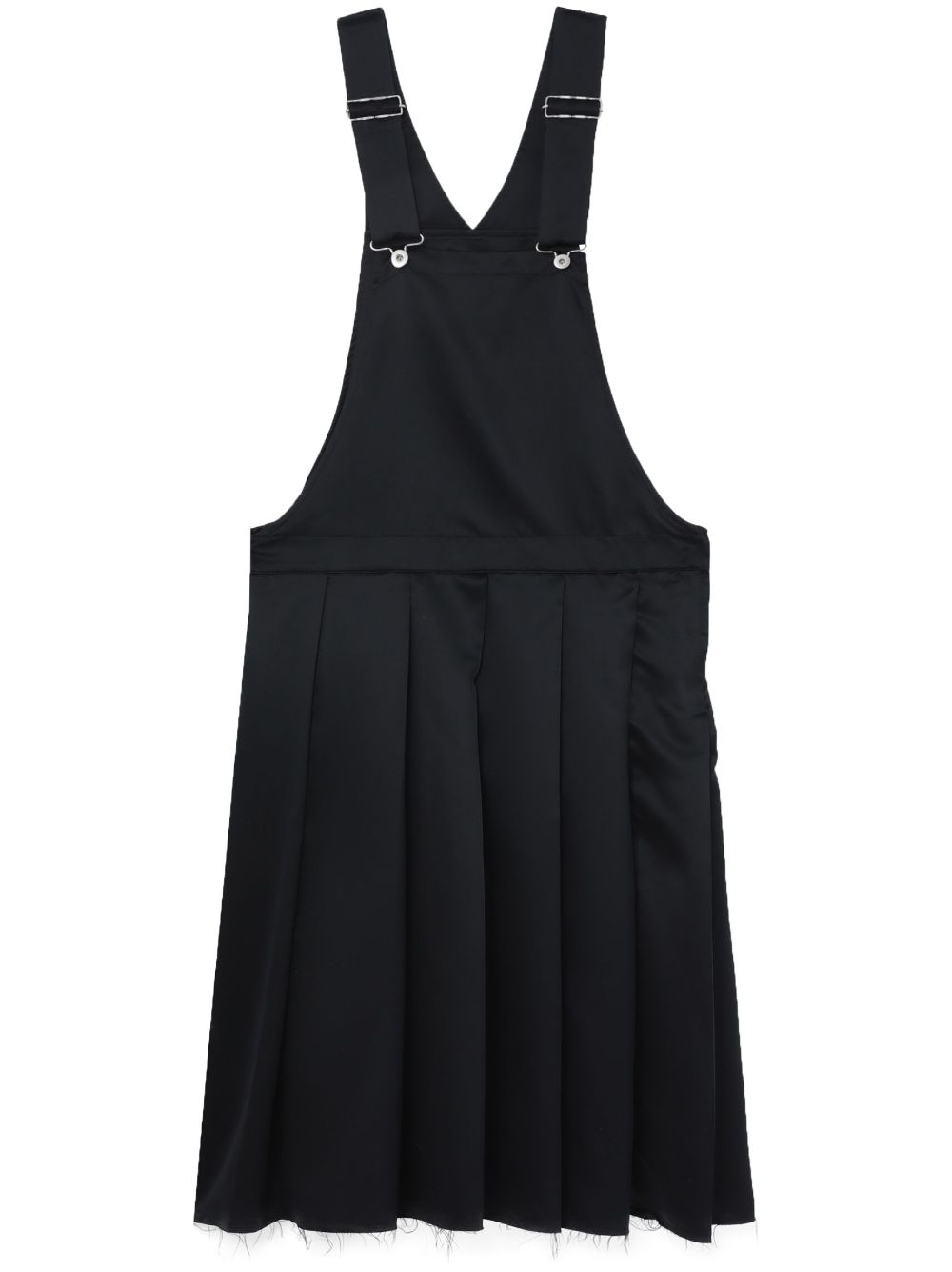 Black Comme Des Garçons pleated pinafore midi dress