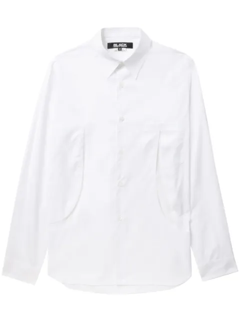 Black Comme Des Garçons ripped-detail long-sleeve shirt