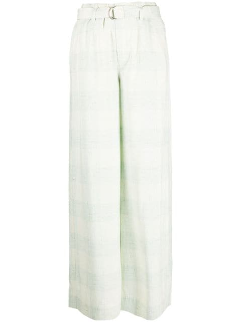Rodebjer checked belted palazzo trousers 