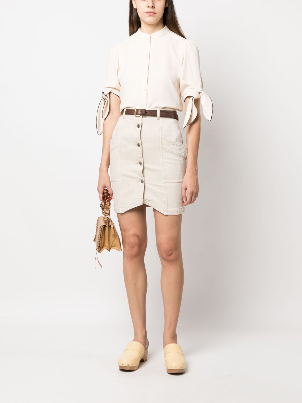 See by Chloé City contrasting-trim top - Beige