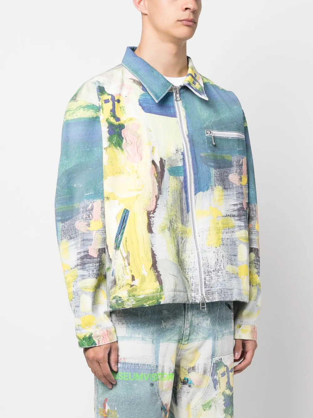 THE MUSEUM VISITOR graphicprint zipup Shirt Jacket Farfetch