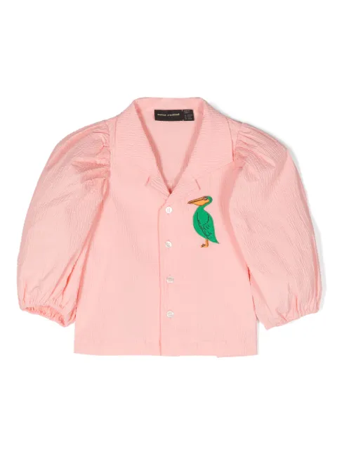 Mini Rodini logo-embroidered organic cotton blouse 