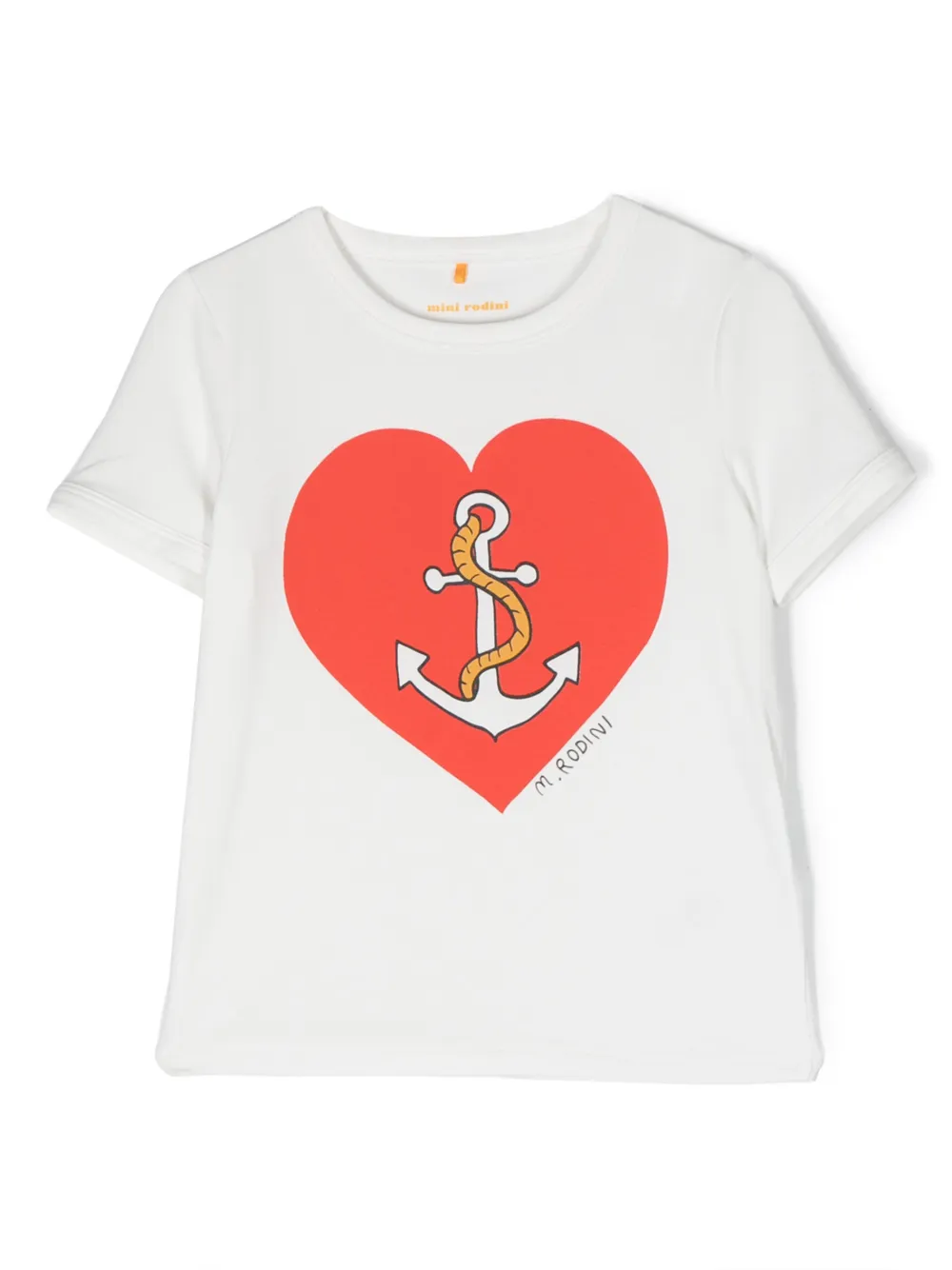 Mini Rodini Heart-print Short-sleeve T-shirt In White