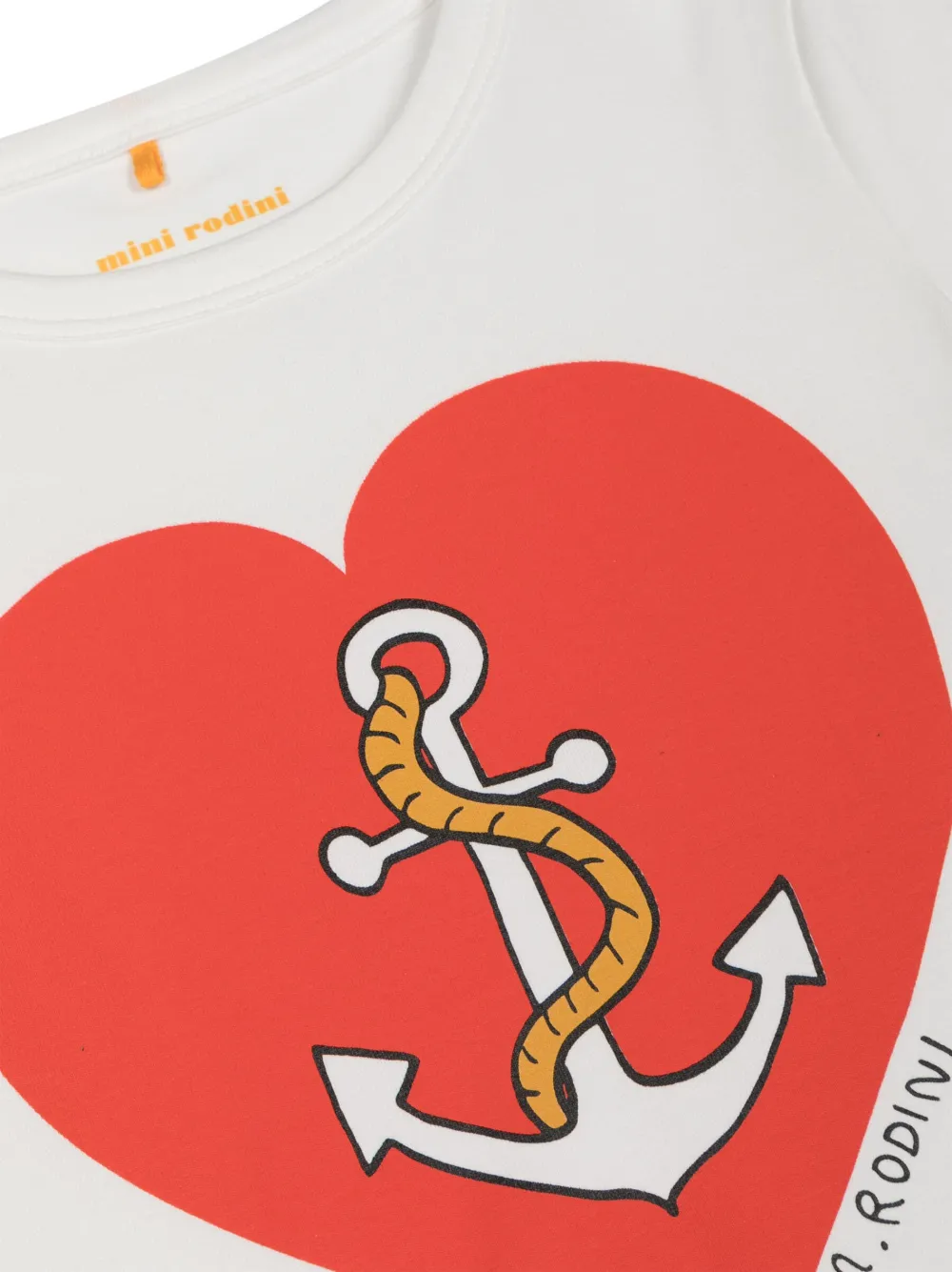 Mini Rodini Heart-print Short-sleeve T-shirt In White