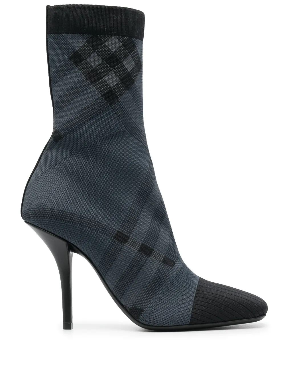 Burberry Dolman Check Stiletto Sock Booties In Multi-colored