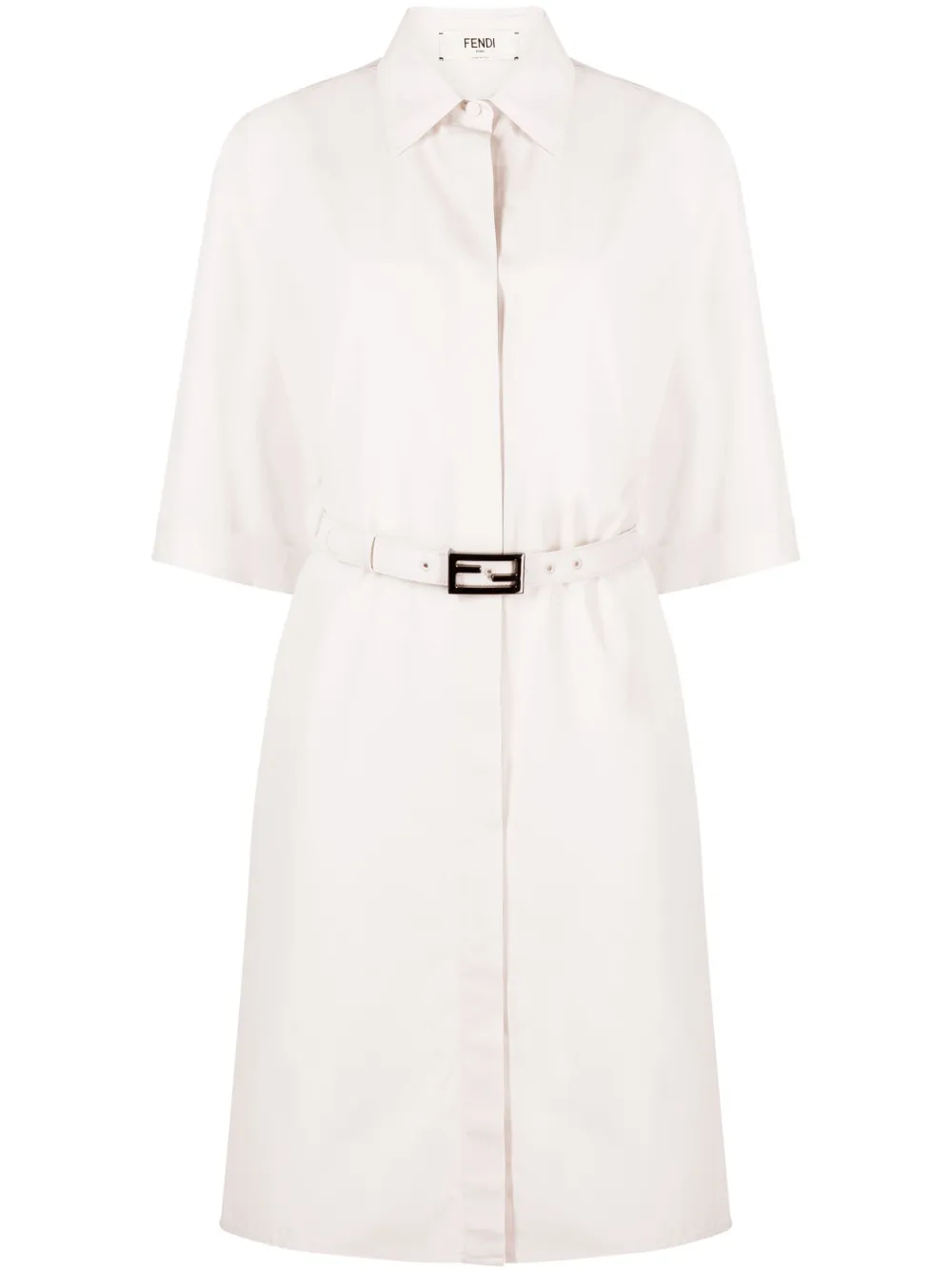 belted cotton shirtdress