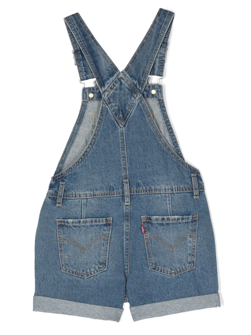 Levi's Kids denim dungaree shorts - Blauw