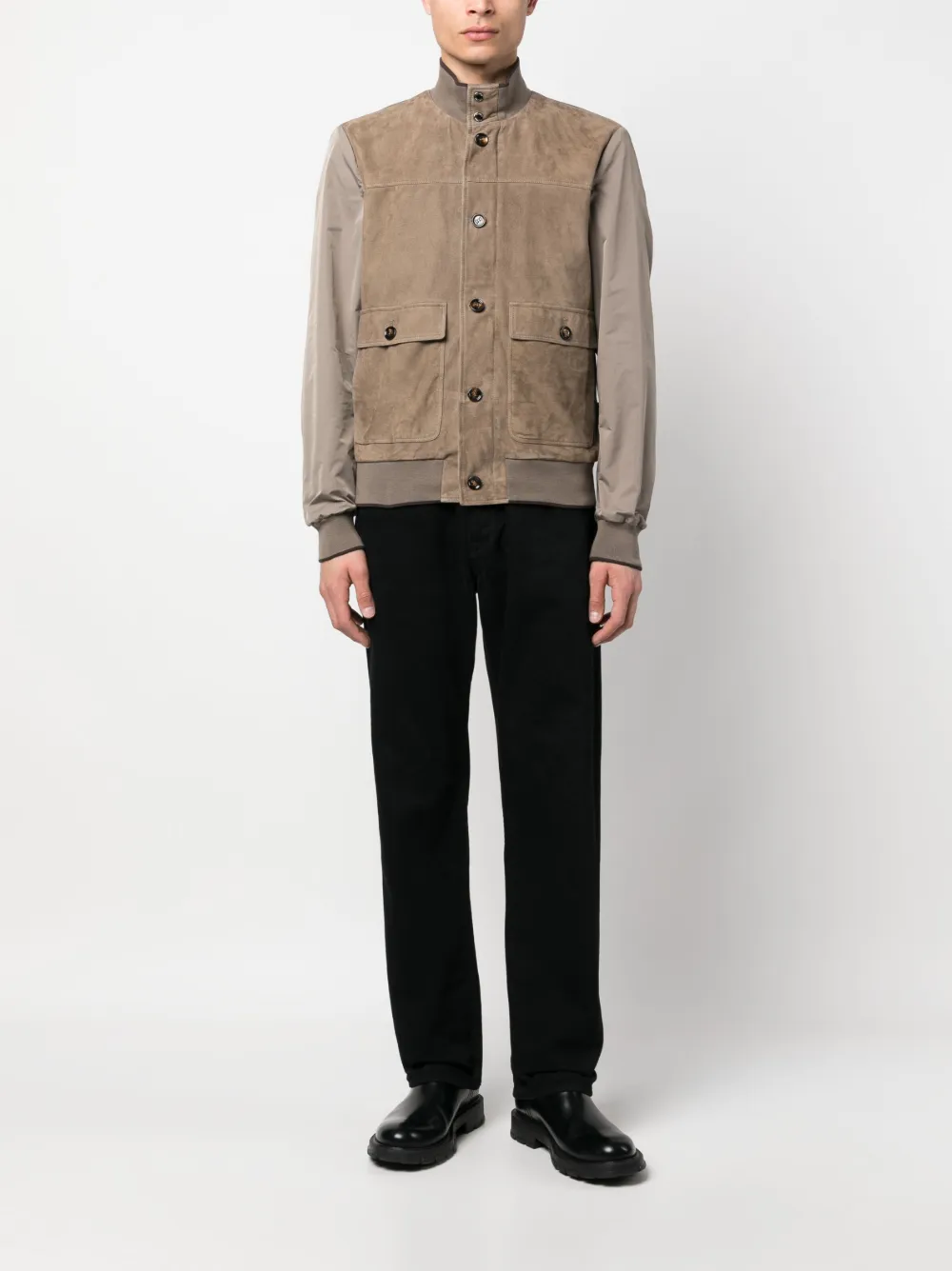 Moorer Kant-KMU suede bomber jacket - Bruin