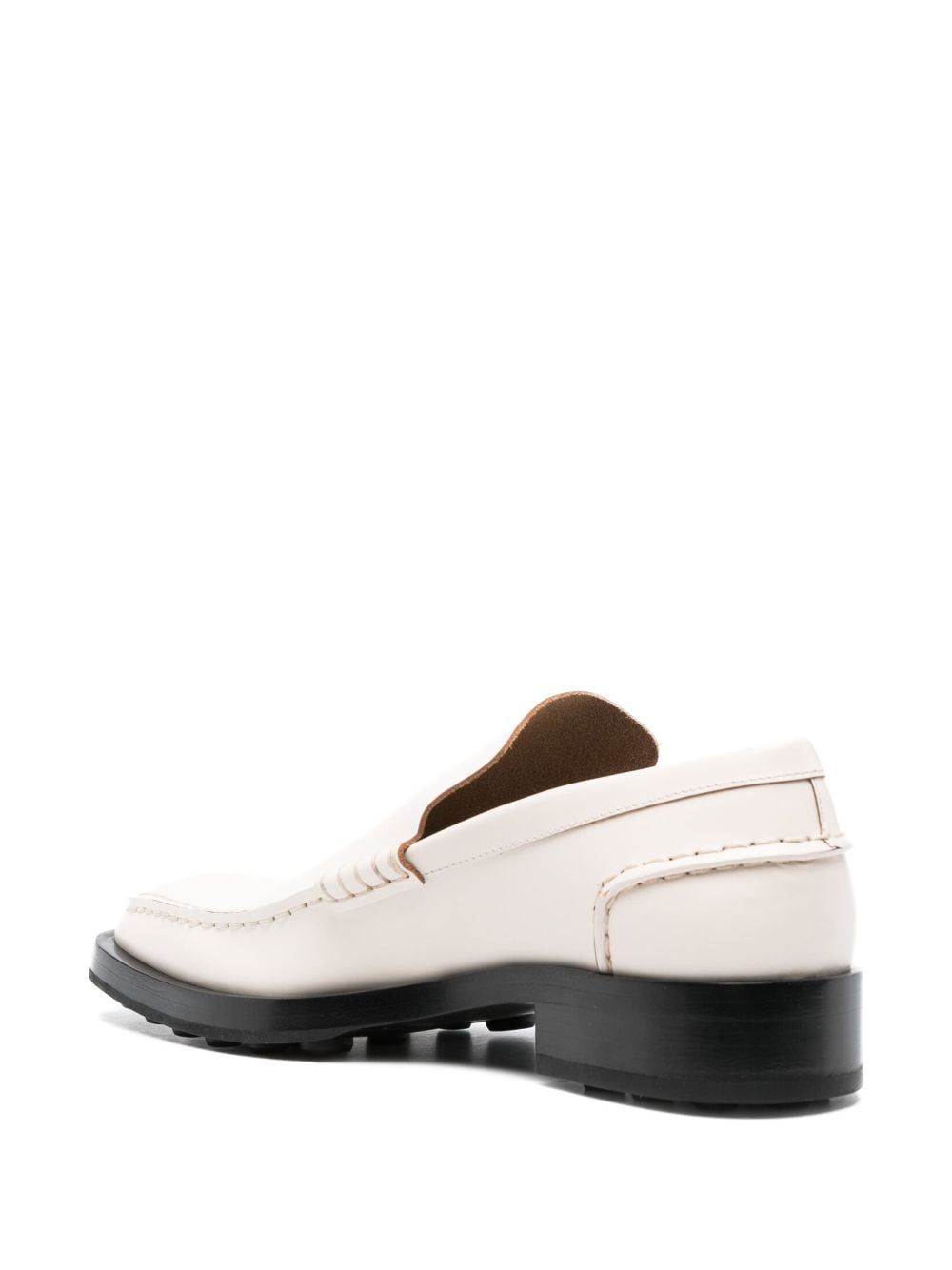 Shop Jil Sander Pointed-toe Leather Loafers In White