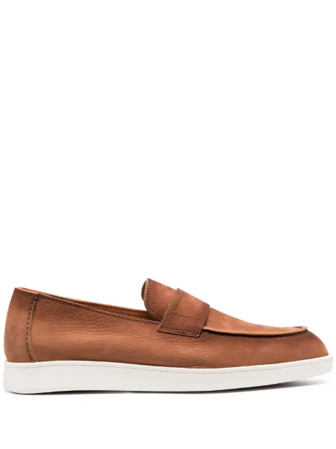 Santoni slip-on cracked loafers