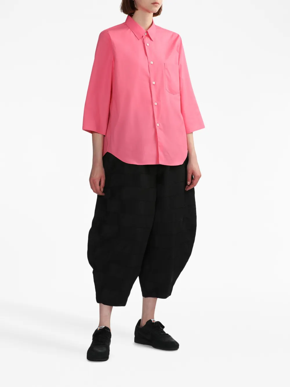 Black Comme Des Garçons three-quarter sleeve shirt - Roze