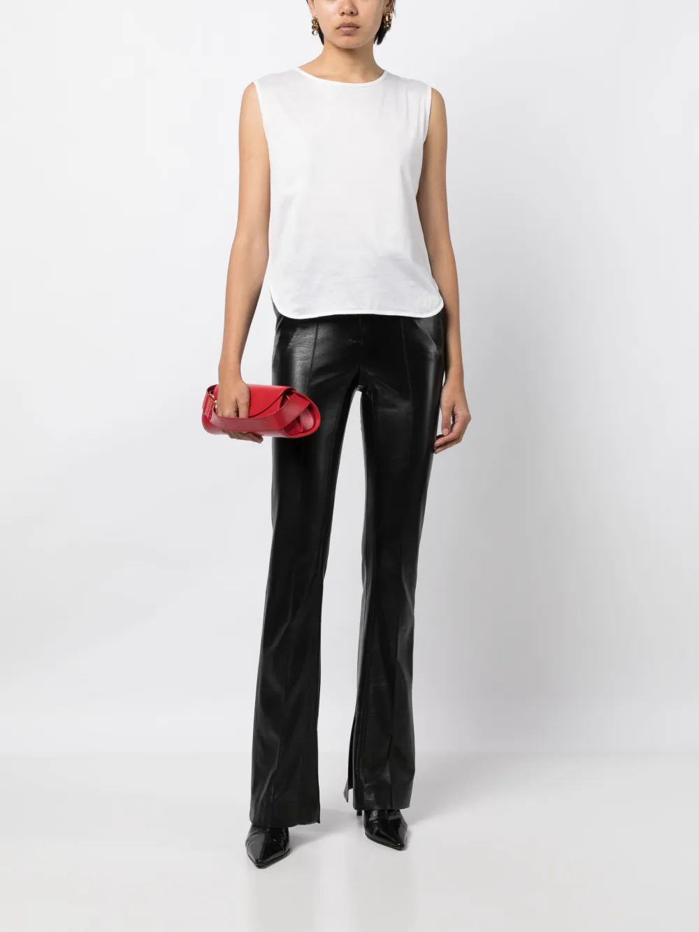 Saint Laurent Pre-Owned 1990-2000s top met gewelfde afwerking - Wit