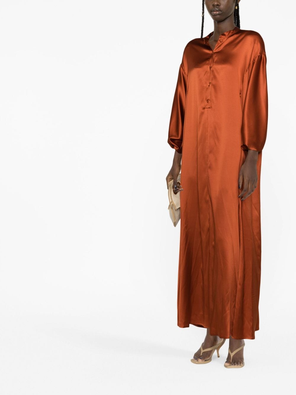 Gianluca Capannolo mock-neck satin dress - Oranje