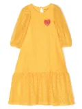 Mini Rodini balloon-sleeve lace dress - Yellow
