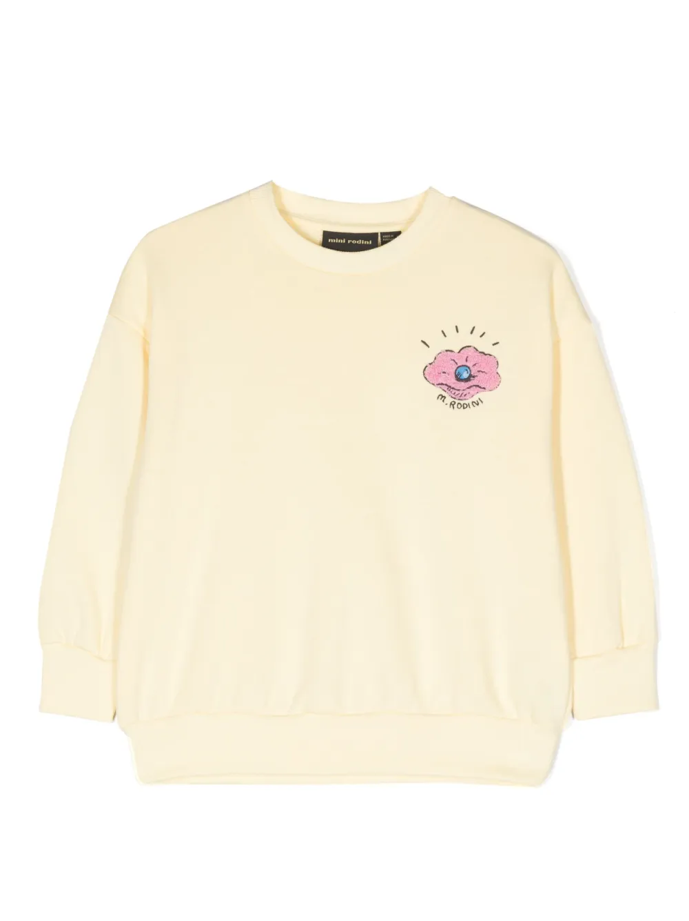 Mini Rodini Seashell-embroidered Sweatshirt In Yellow