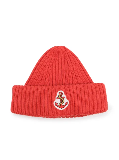 Mini Rodini logo-patch organic cotton beanie 