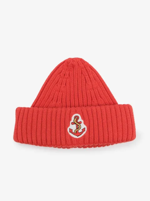 Mini Rodini logo-patch organic cotton beanie 