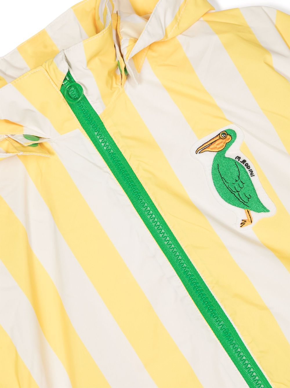 Shop Mini Rodini Logo-patch Stripe-print Jacket In Yellow