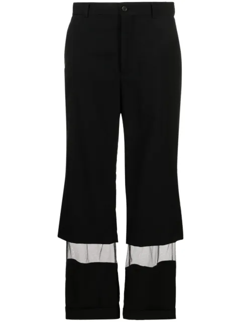 Noir Kei Ninomiya tulle-panel cropped wool trousers