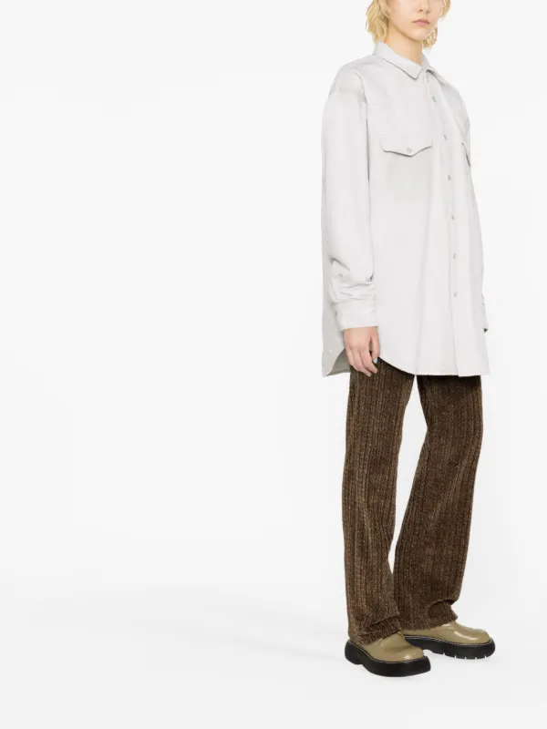 Maison Margiela Selvedge Denim Shirt | Grey | FARFETCH RO