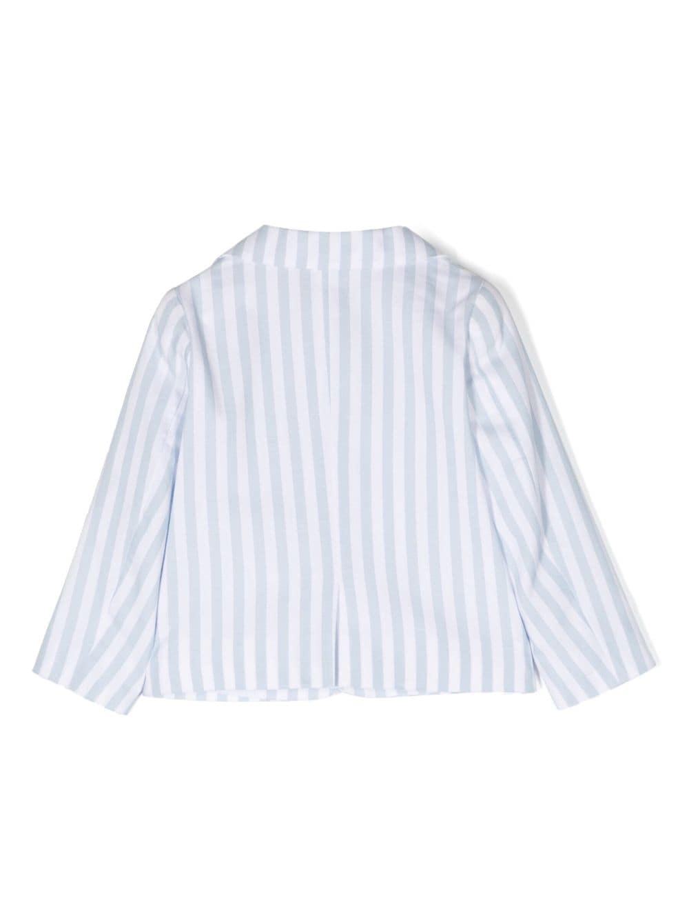 Shop Little Bear Striped Single-breasted Blazer In White