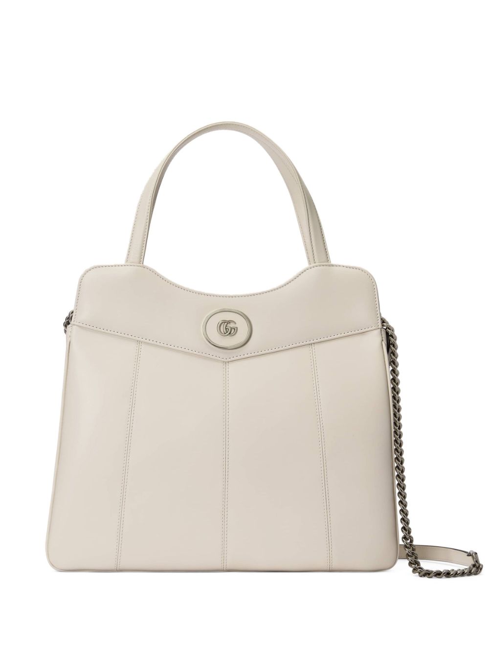 Gucci Petite Gg Leather Shoulder Bag In Mystic White