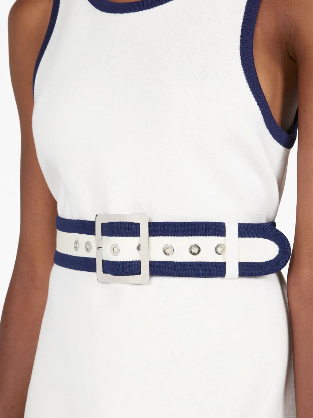 Gucci Belted Midi Dress In Weiss