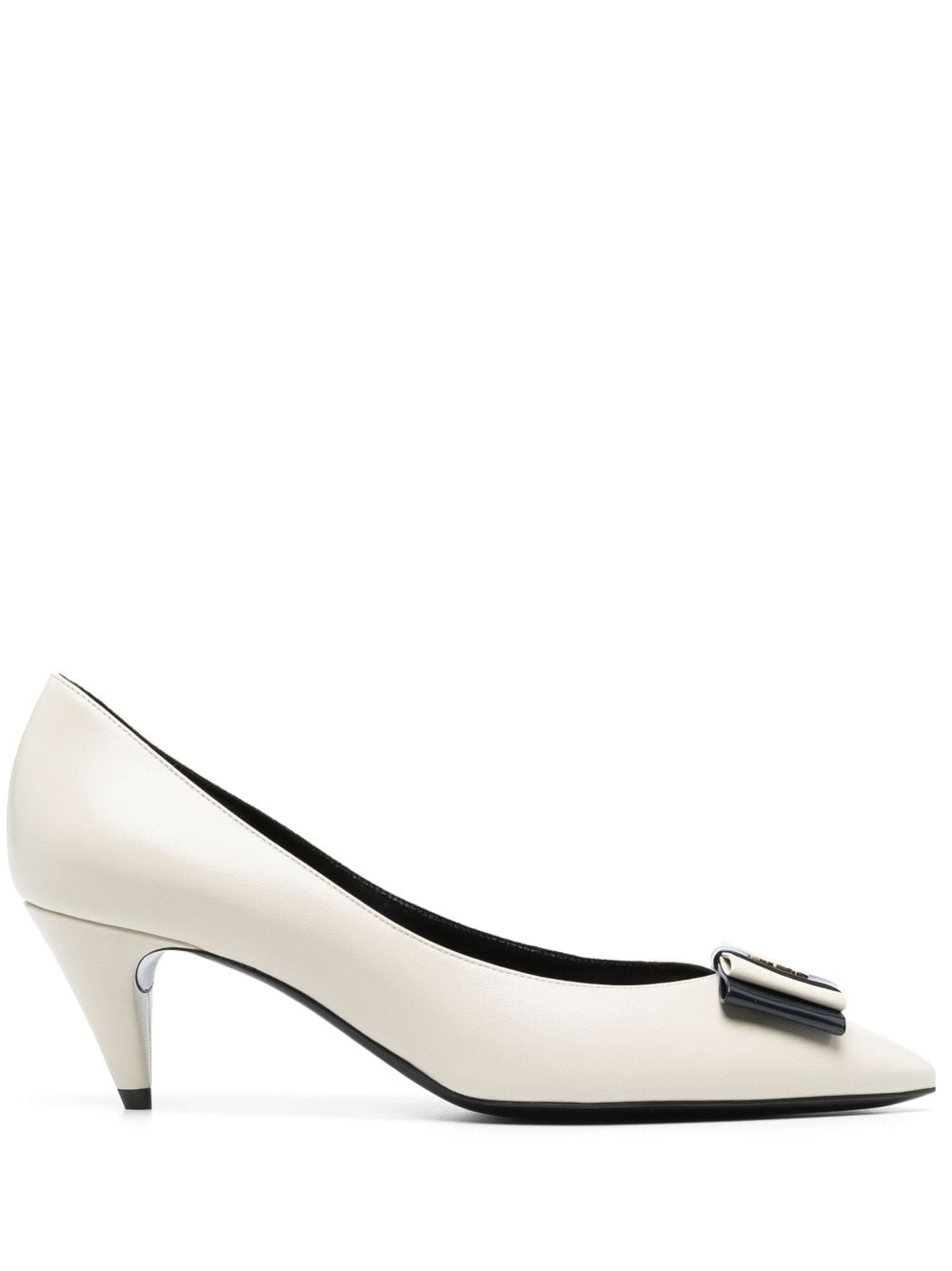 Saint Laurent Anais Bow Leather Pumps - Farfetch