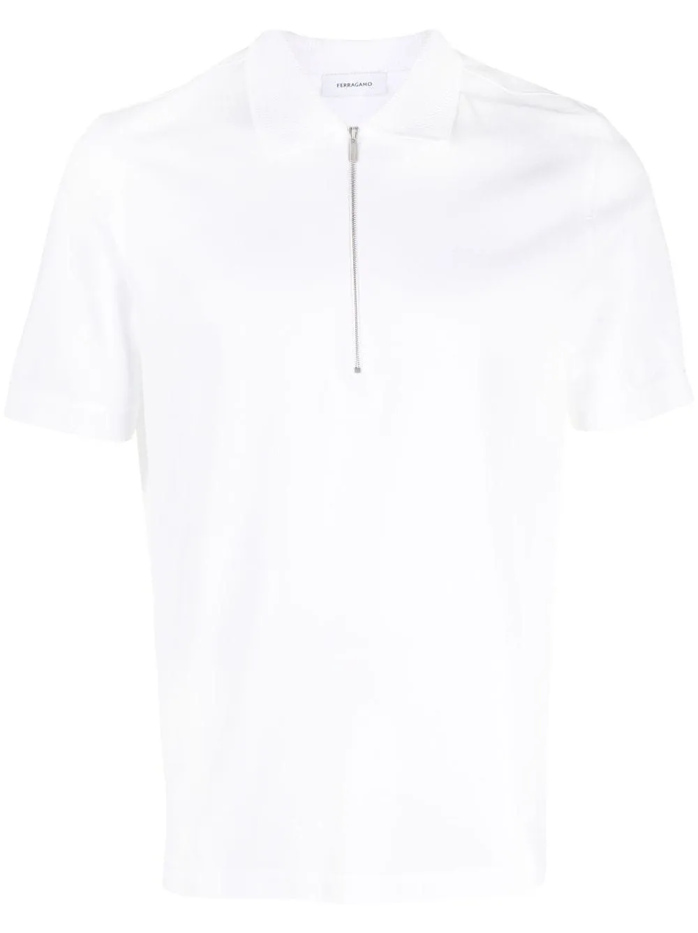 short-zip cotton polo shirt