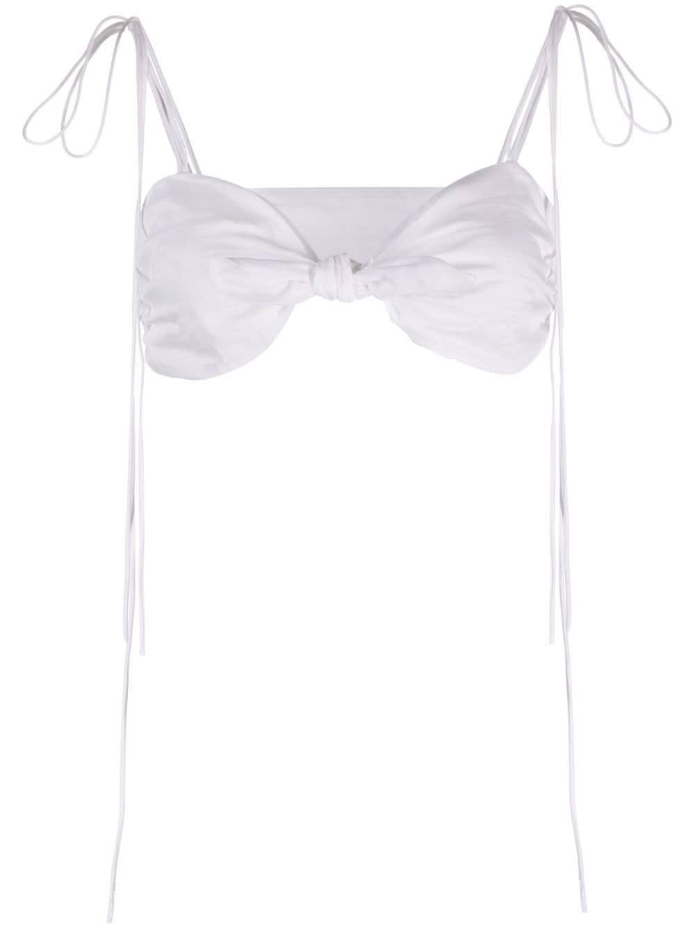 The Andamane Knotted Bralette Top In Weiss