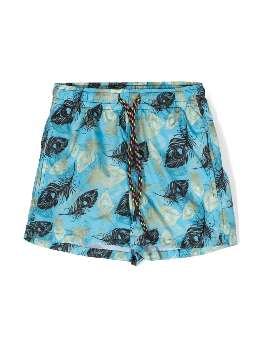 Nos Beachwear Kids' Graphic-print Swim Shorts In Blue