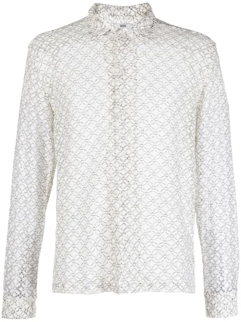 BODE floral-lace long-sleeve shirt