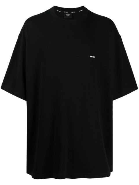 TEAM WANG design logo-embroidered cotton T-shirt