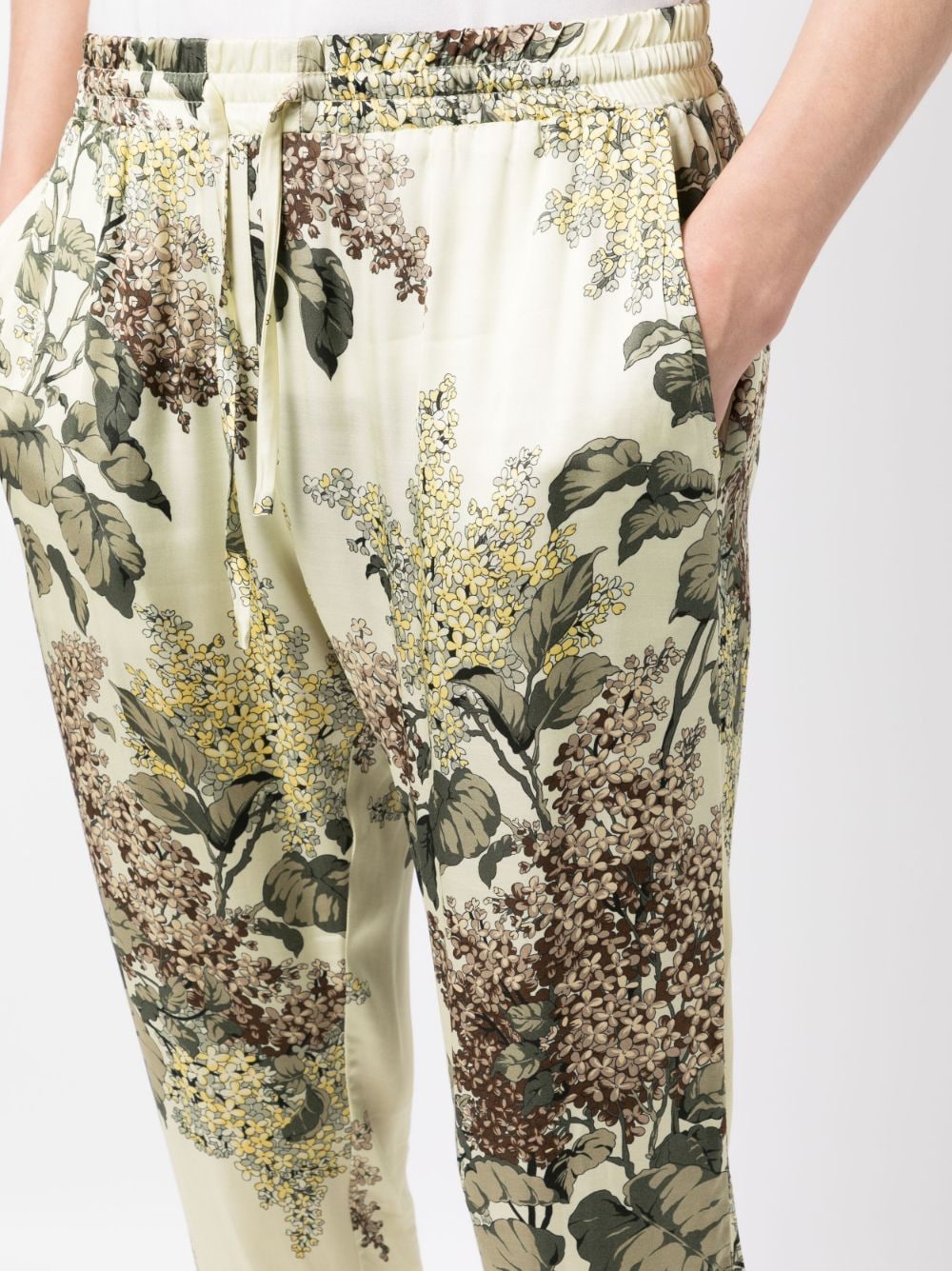 Shop Mouty Floral-print Drawstring Track Pants In Yellow