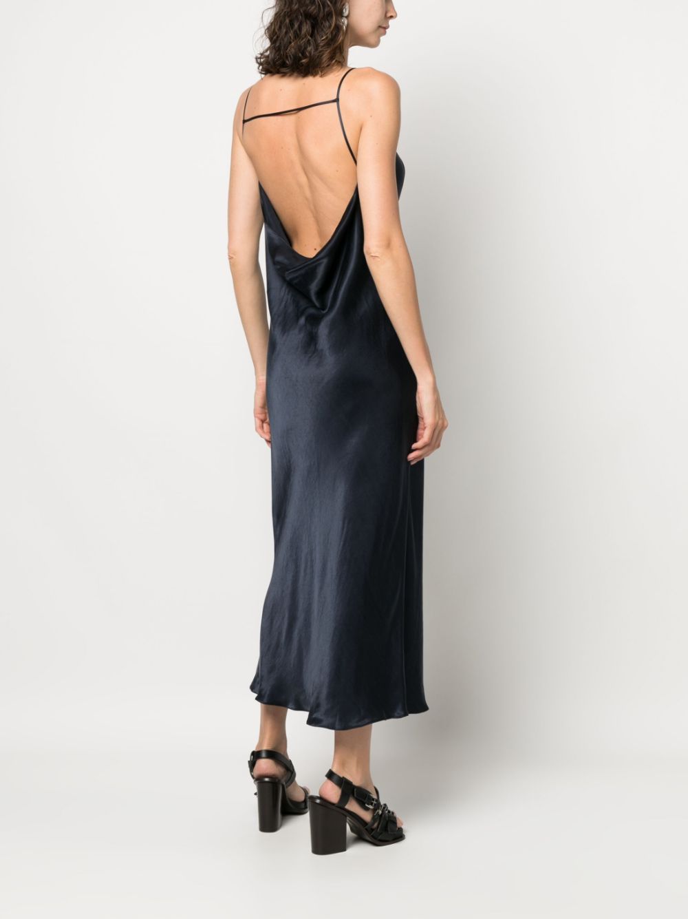 The Row open-back satin-finish dress - Blue